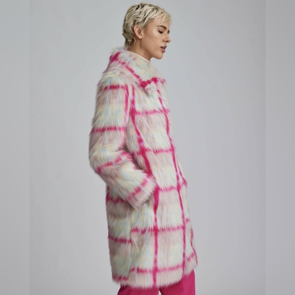 NWT NVLT Faux Fur Patterned Coat - Picture 5 of 16
